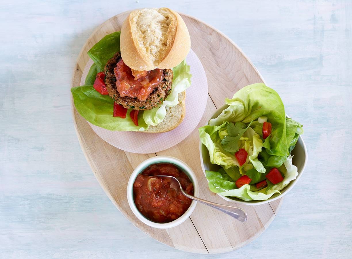 Picadilloburger met gegrilde paprika