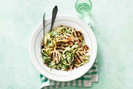 Tagliatelle met spinazie en artisjokharten
