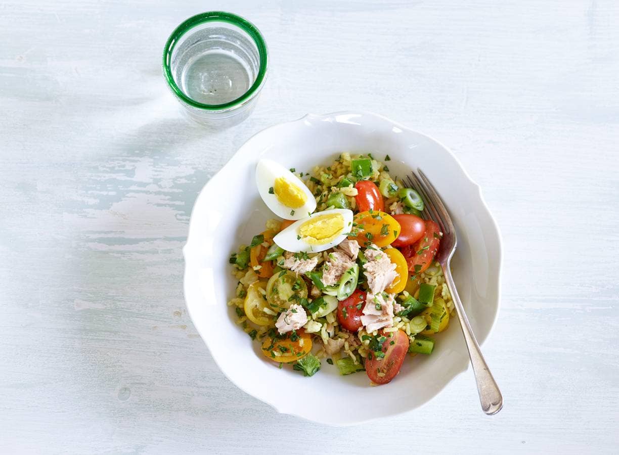 Pittige kedgeree met tonijn