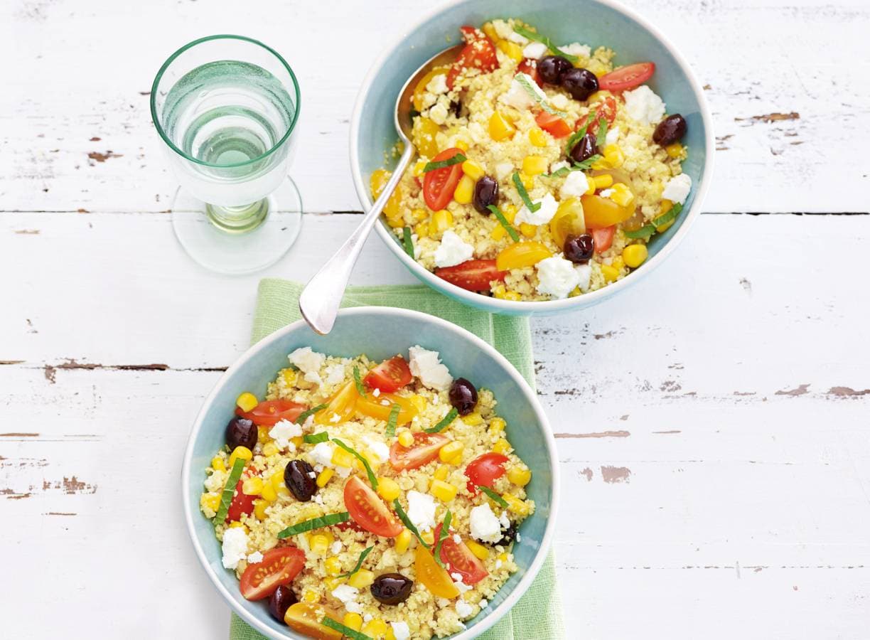 Bloemkoolcouscous met maïs