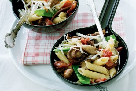 Penne met peultjes