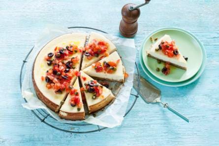 Hartige geitenkaas-cheesecake met bloemkool en antiboise