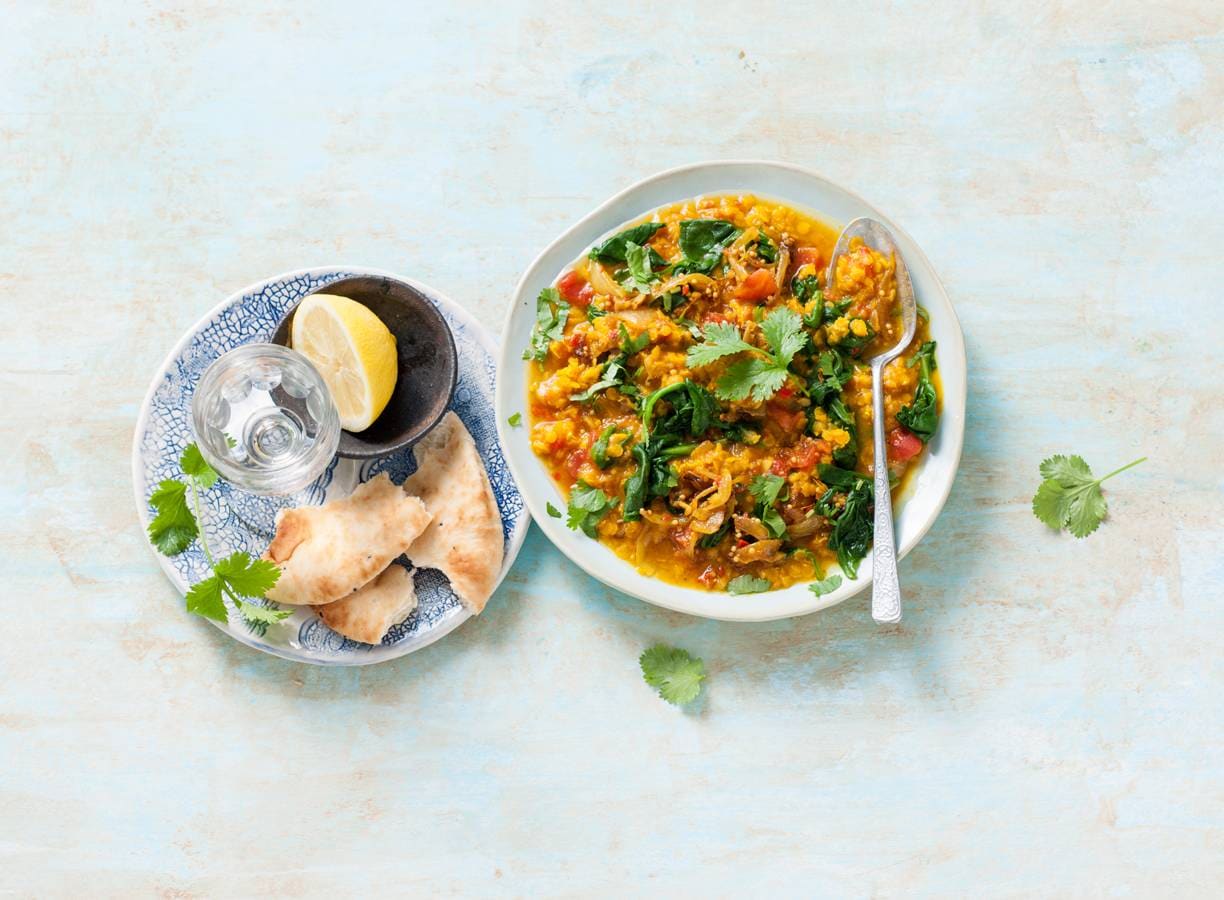 Dahl met spinazie