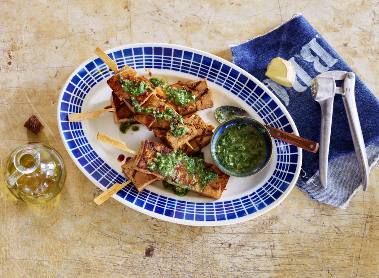 Spies met tofu en korianderpesto recept - Allerhande | Albert Heijn