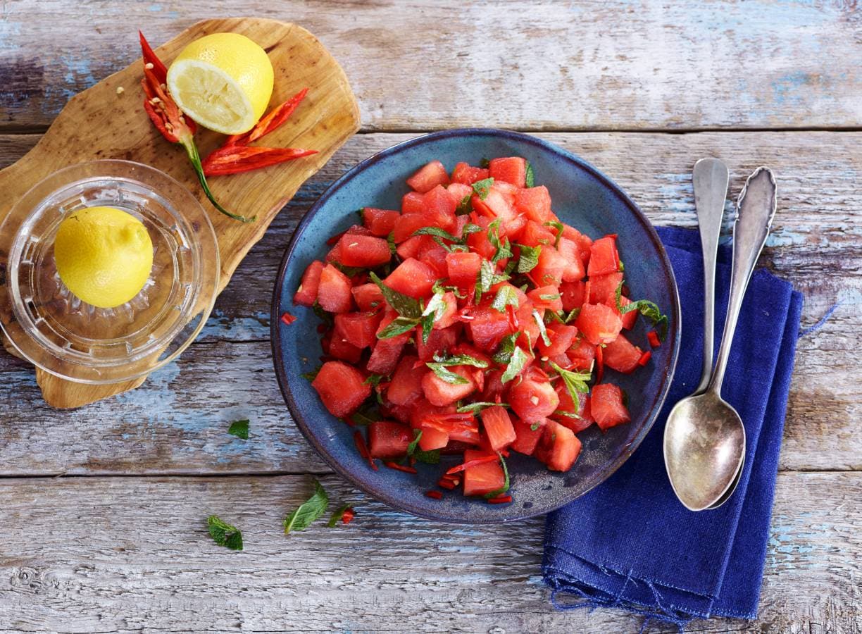 Watermeloensalade met munt