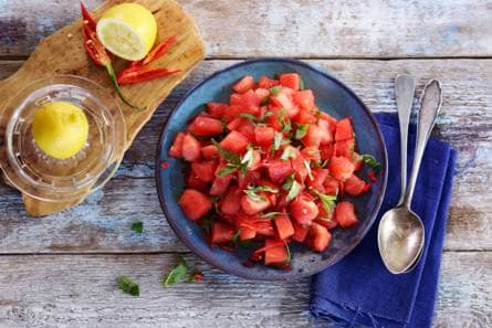 Watermeloensalade met munt