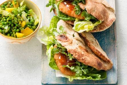 Kabeljauwburger met mangochutney
