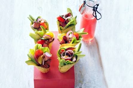 Tacocones met biefstuk en avocado