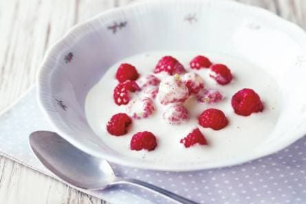 Zabaglione met frambozen