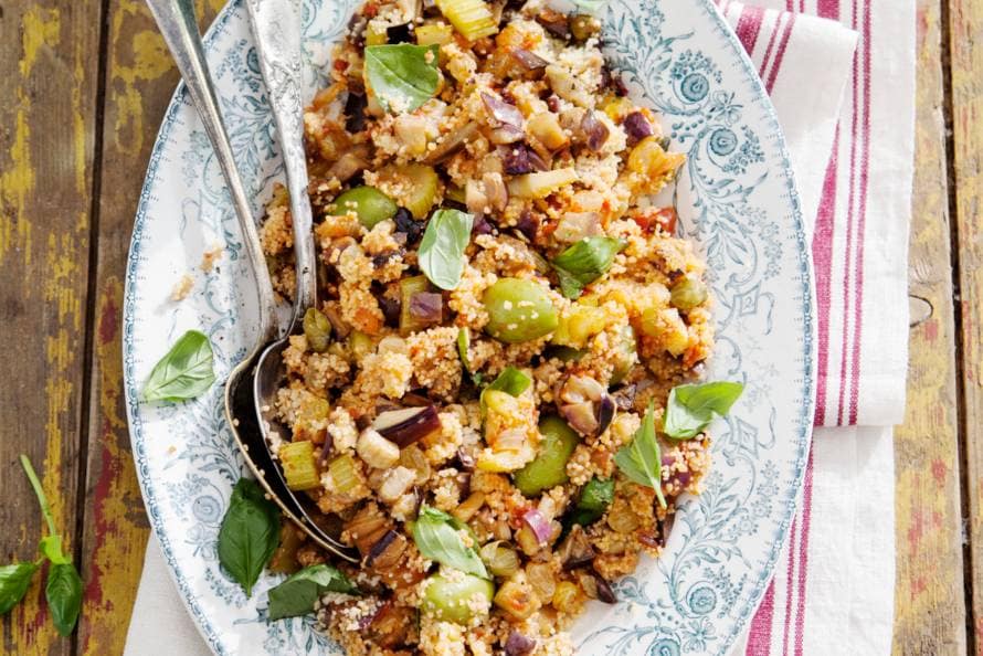 Couscouscaponata met aubergine recept Allerhande Albert Heijn