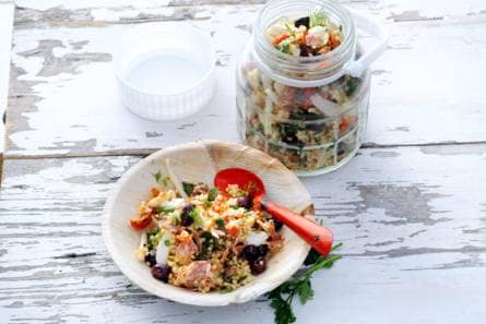 Pa­rel­cous­cous met sa­la­mi en ven­kel