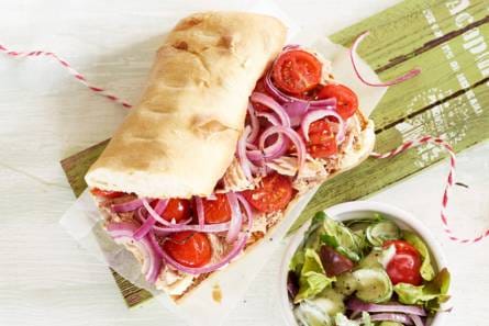 Tonijnciabatta uit de oven