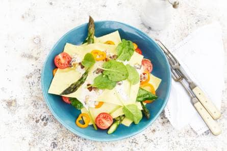 Open lasagne met asperges & blauwaderkaas