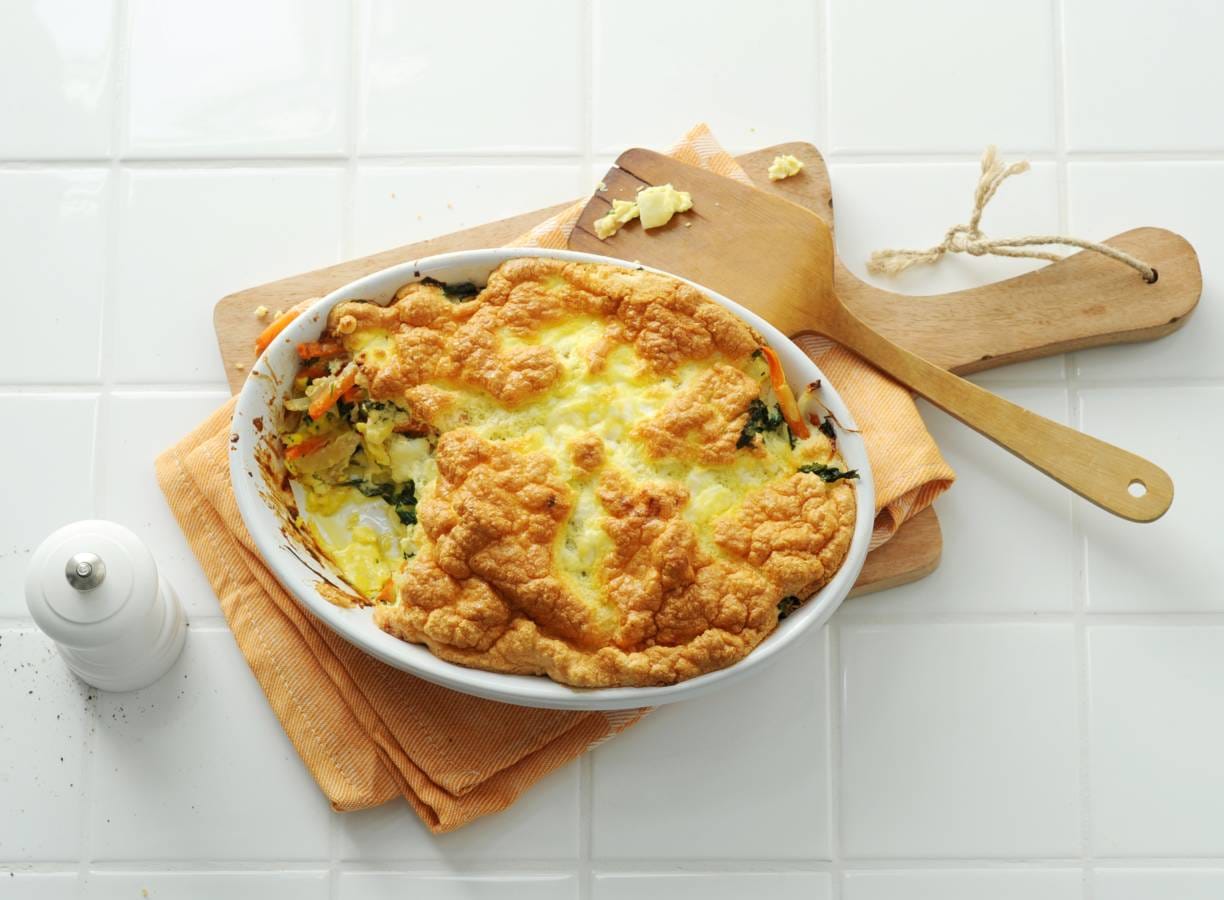 Frittata-soufflé met zoete aardappel
