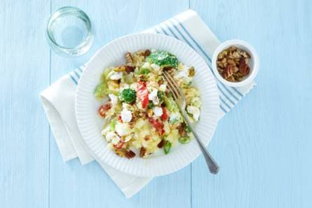 Broccolistamppot met noten & geitenkaas