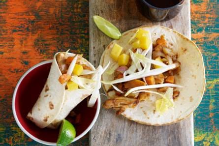 Butter chicken in wraps
