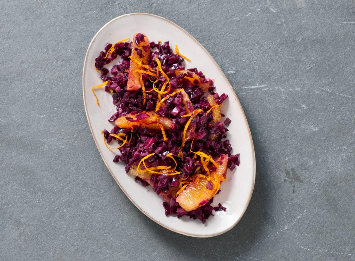 Kruidige rodekool met sinaasappel