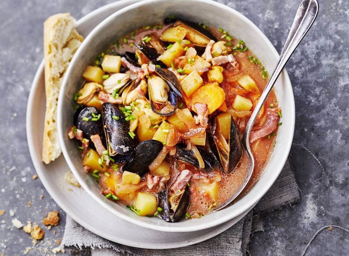 Manhattan chowder (mosselsoep)