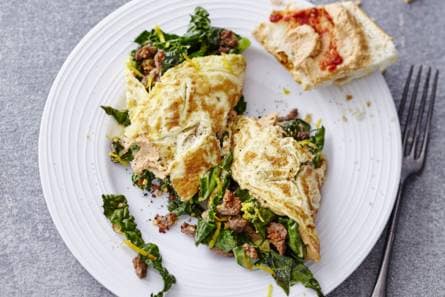 Omelet met gehakt en cavolo nero