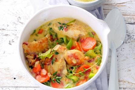 Snelle coq au vin blanc