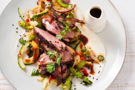Thaise wraps met eendenborstfilet en asperges