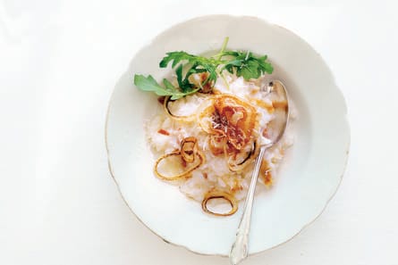 Risotto met zoete ui en spek