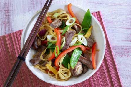 Biefstukpuntjes met mie