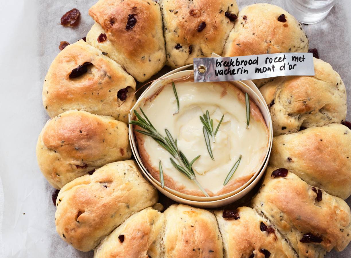 Breekbroodrozet met fondue vacherin mont d'or