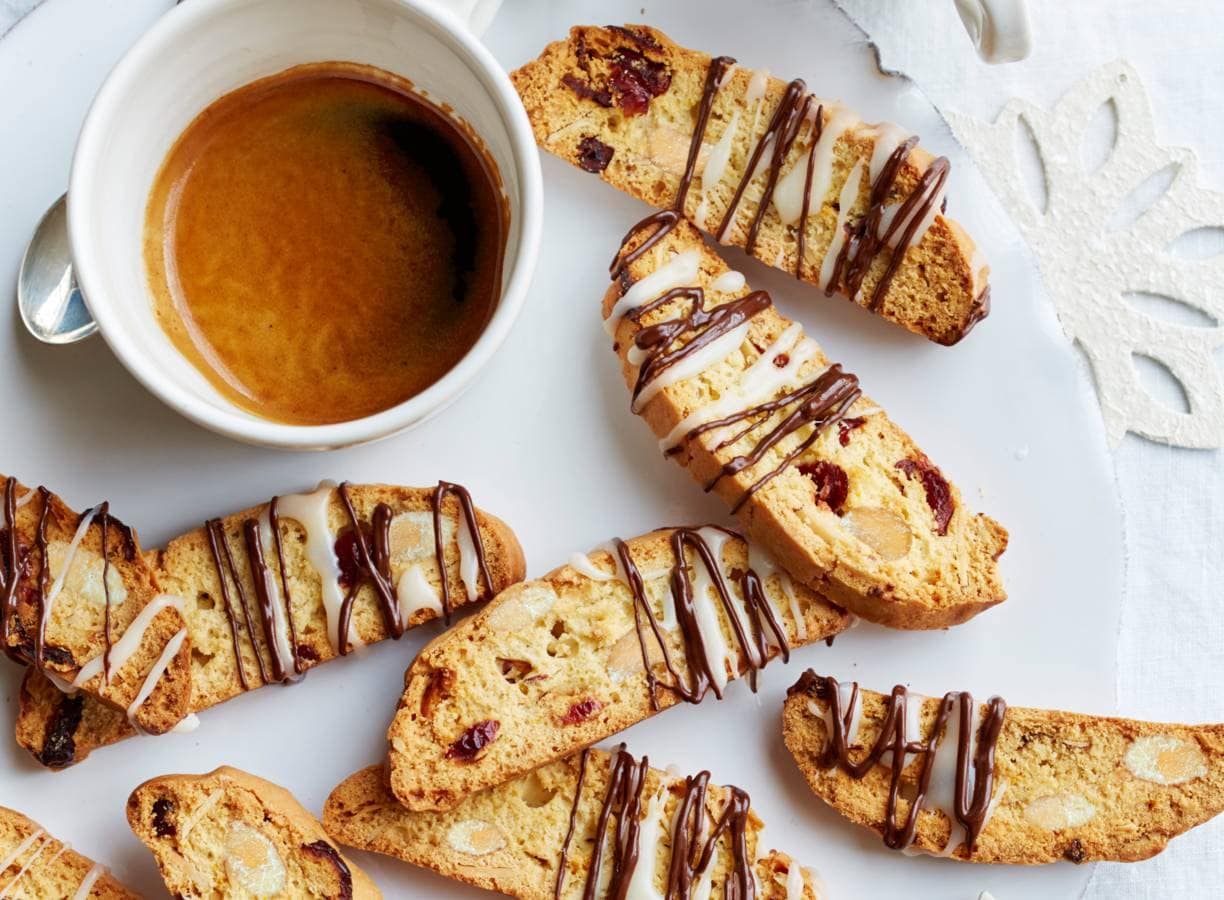 Biscotti met cranberry en chocolade