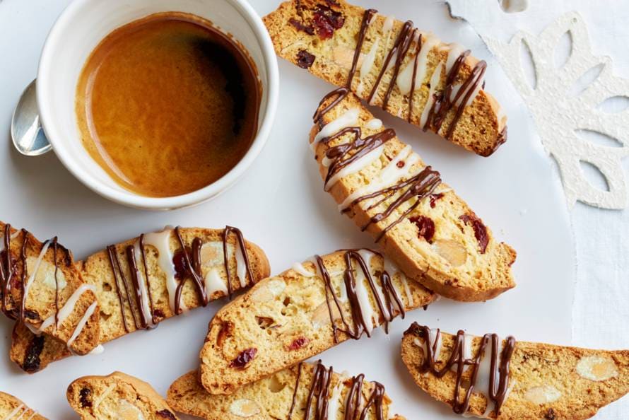 Biscotti met cranberry en chocolade