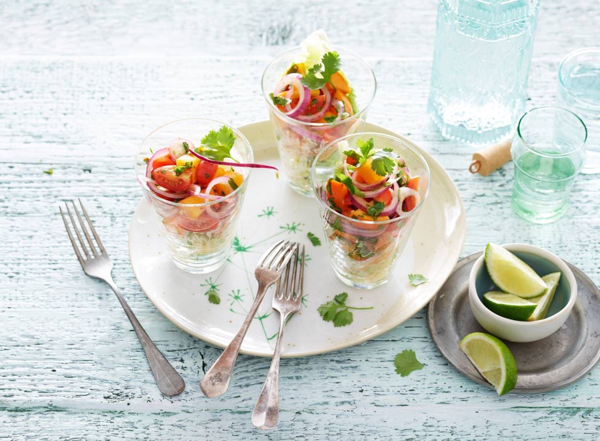 Kipcocktail met kakifruit