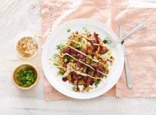 Een Japanse pannenkoek die je naar smaak kunt beleggen: okonomiyaki. Ga jij voor ossenhaas?