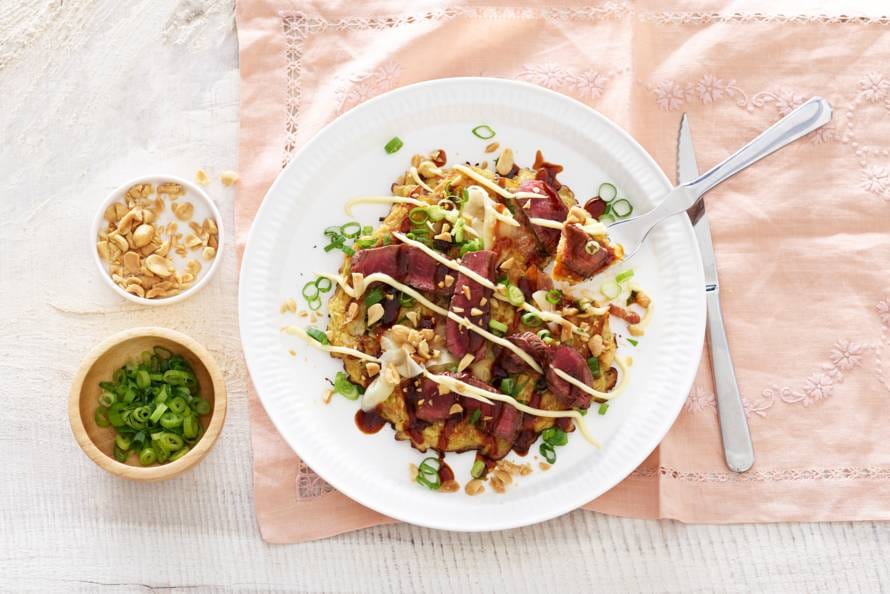 okonomiyaki met ossenhaas - recept - allerhande - albert heijn