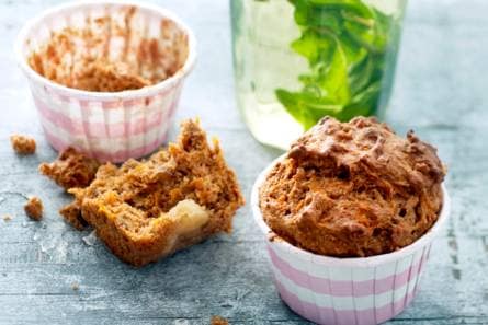 Bananen-wortelmuffin met pecannoten