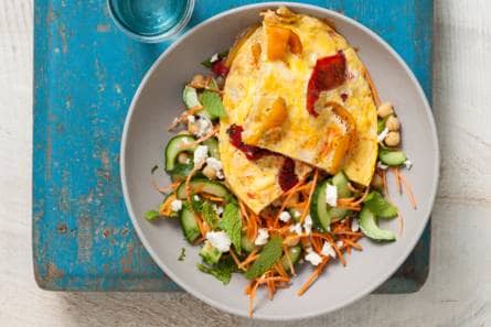 Paprikaomelet met salade