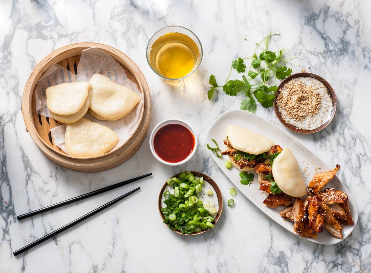 Steamed buns met Koreaanse kip