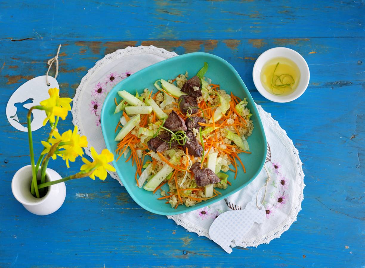 Maaltijdsalade met biefstukpuntjes
