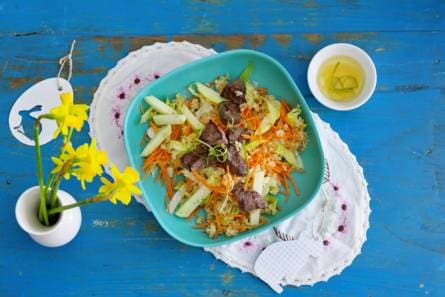 Maaltijdsalade met biefstukpuntjes