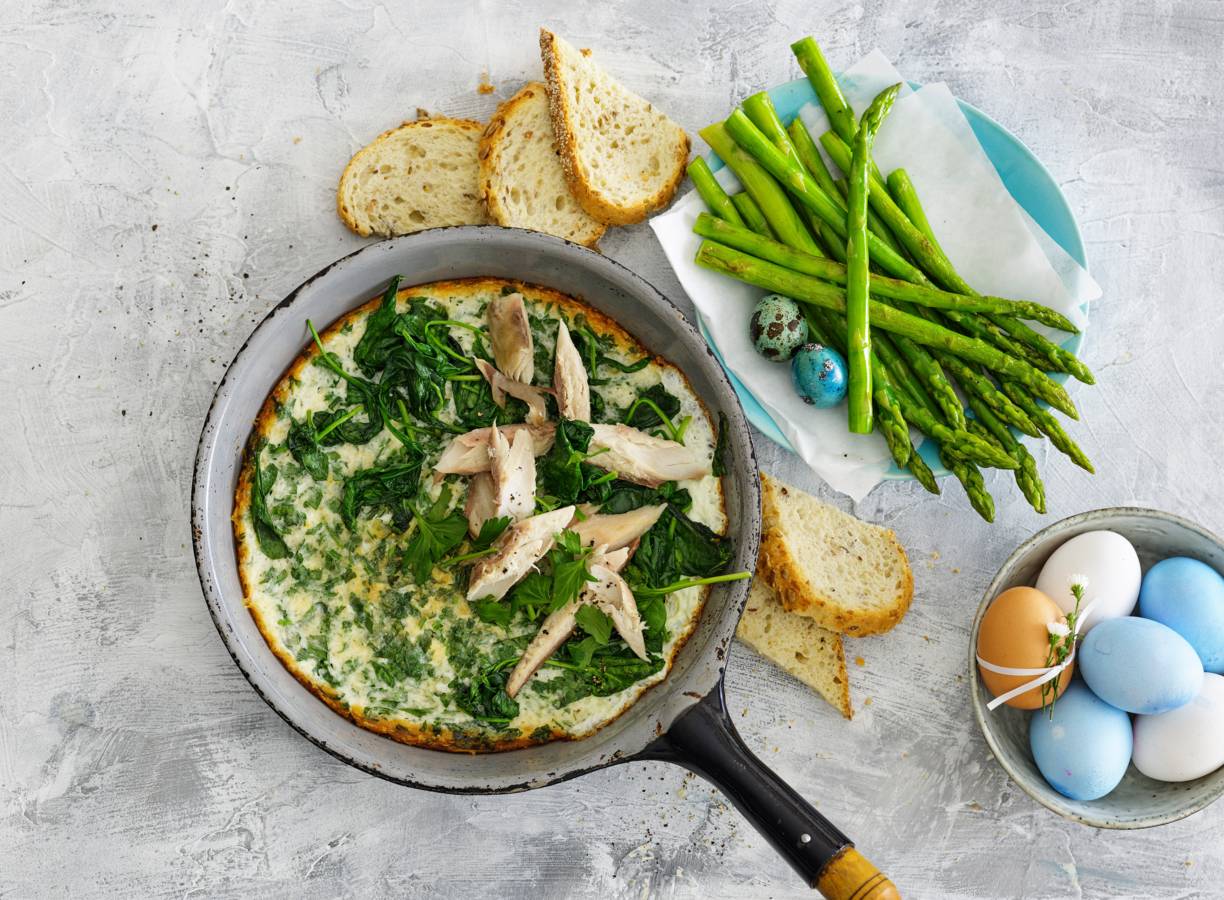 Omelet met groene asperges