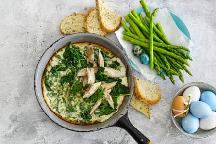 Omelet met groene asperges