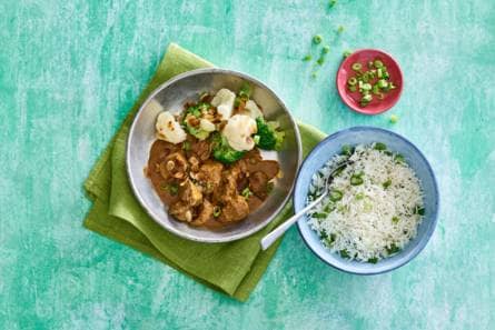 Indiase curry met biefstukpuntjes