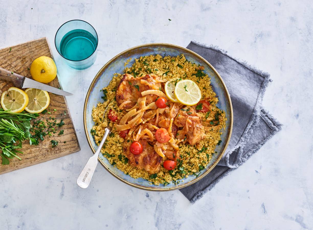 Kipdijstoof met couscous