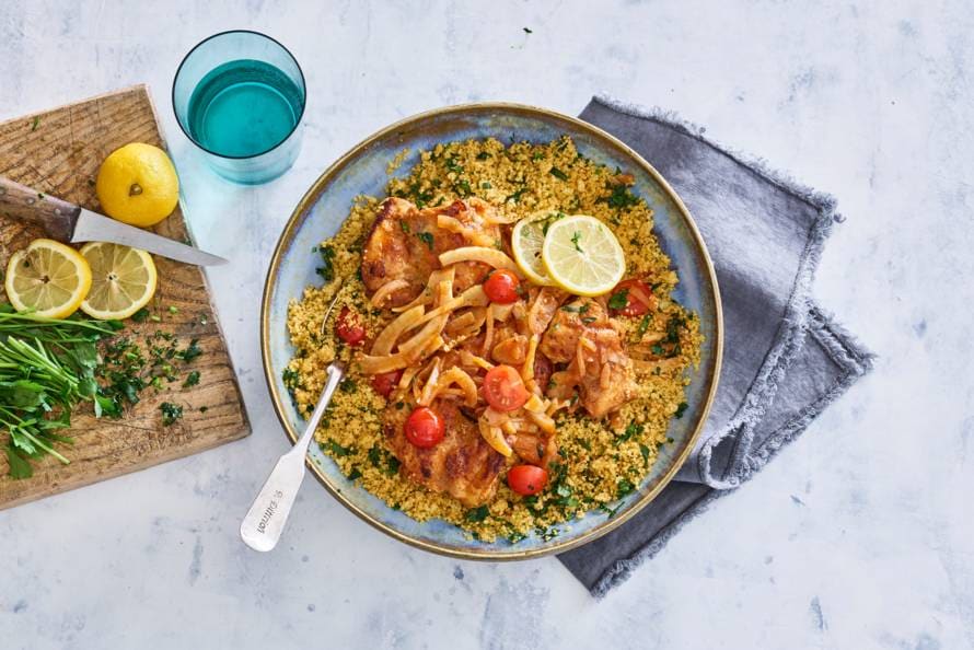 Kipdijstoof met couscous