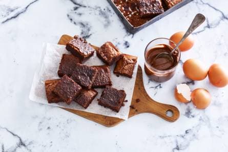 Twee-ingrediënten-brownies met nutella