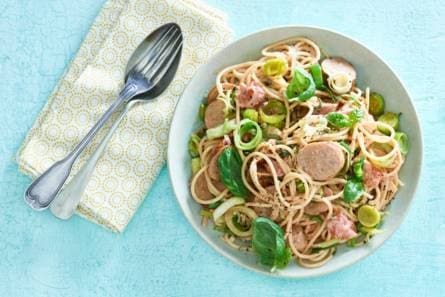 Spaghetti met romige preisaus
