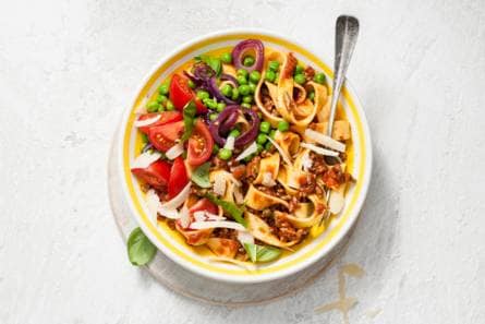 Pappardelle met tomaten-gehaktsaus