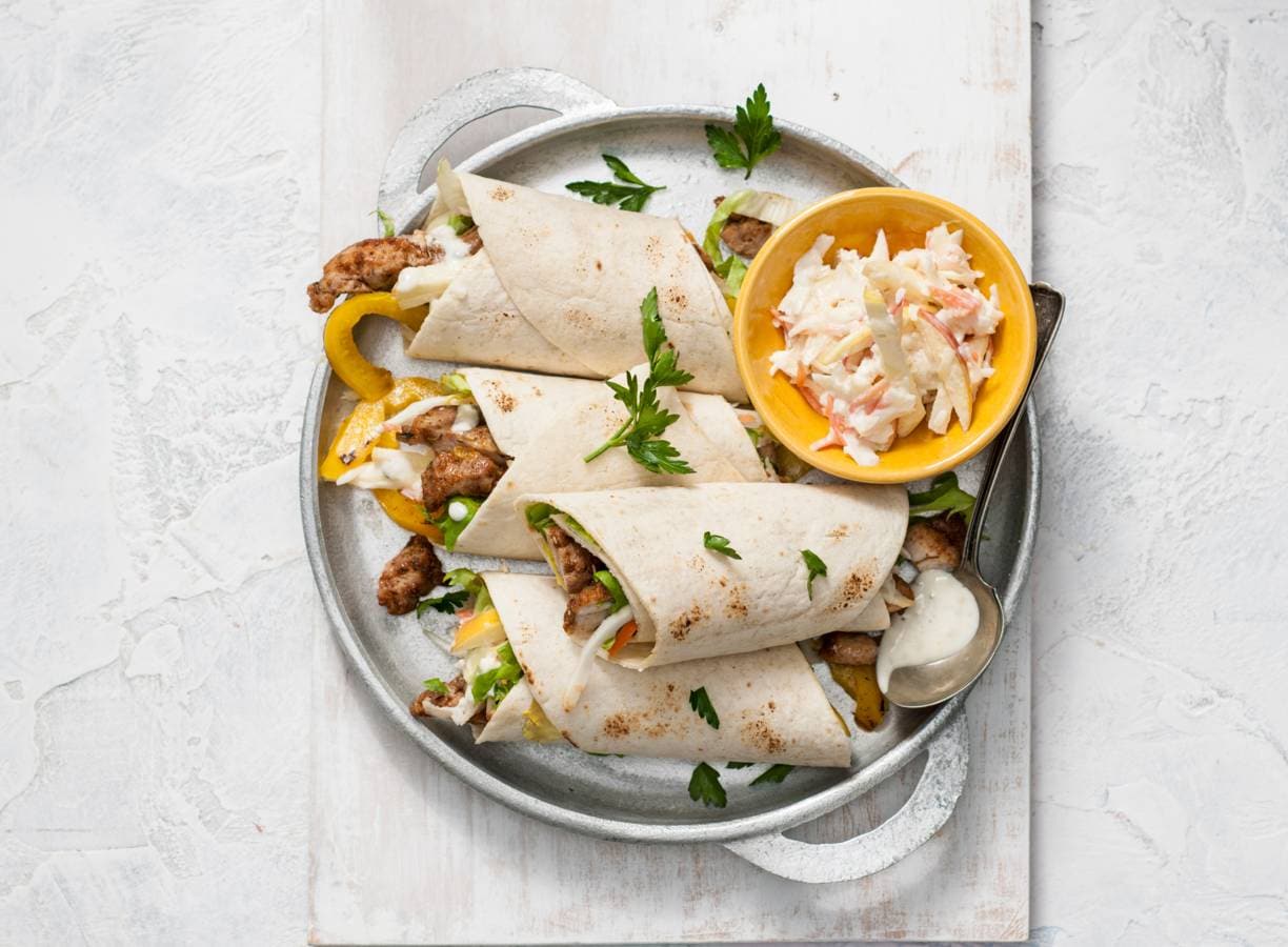 Wraps met gyros & appel-coleslaw