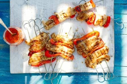 Kipspiesen met paprika
