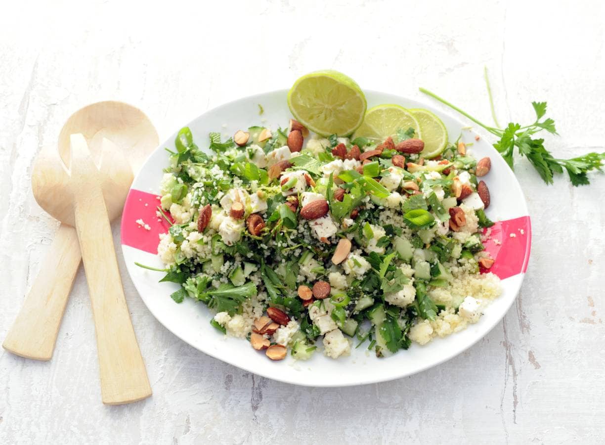 Couscous met groene kruiden en witte kaas recept Allerhande Albert Heijn