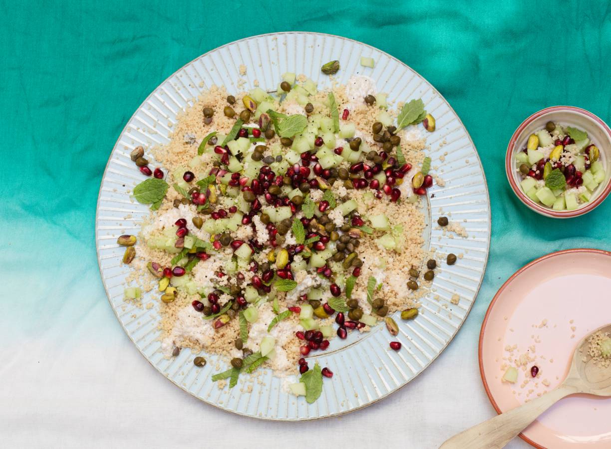 Couscoussalade met kappertjes en pistachenootjes